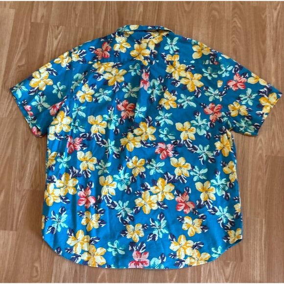 2 Old Navy Mens Slim Fit Floral Short-Sleeve Shirts XXL 100% Cotton Hawaiian - Picture 12 of 15
